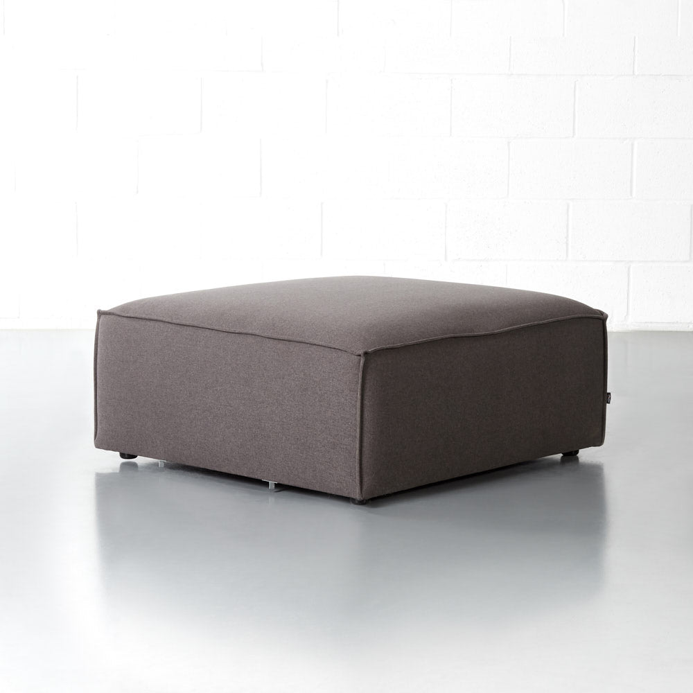MASON - Dark Grey Fabric Ottoman (99cm) - FINAL SALE