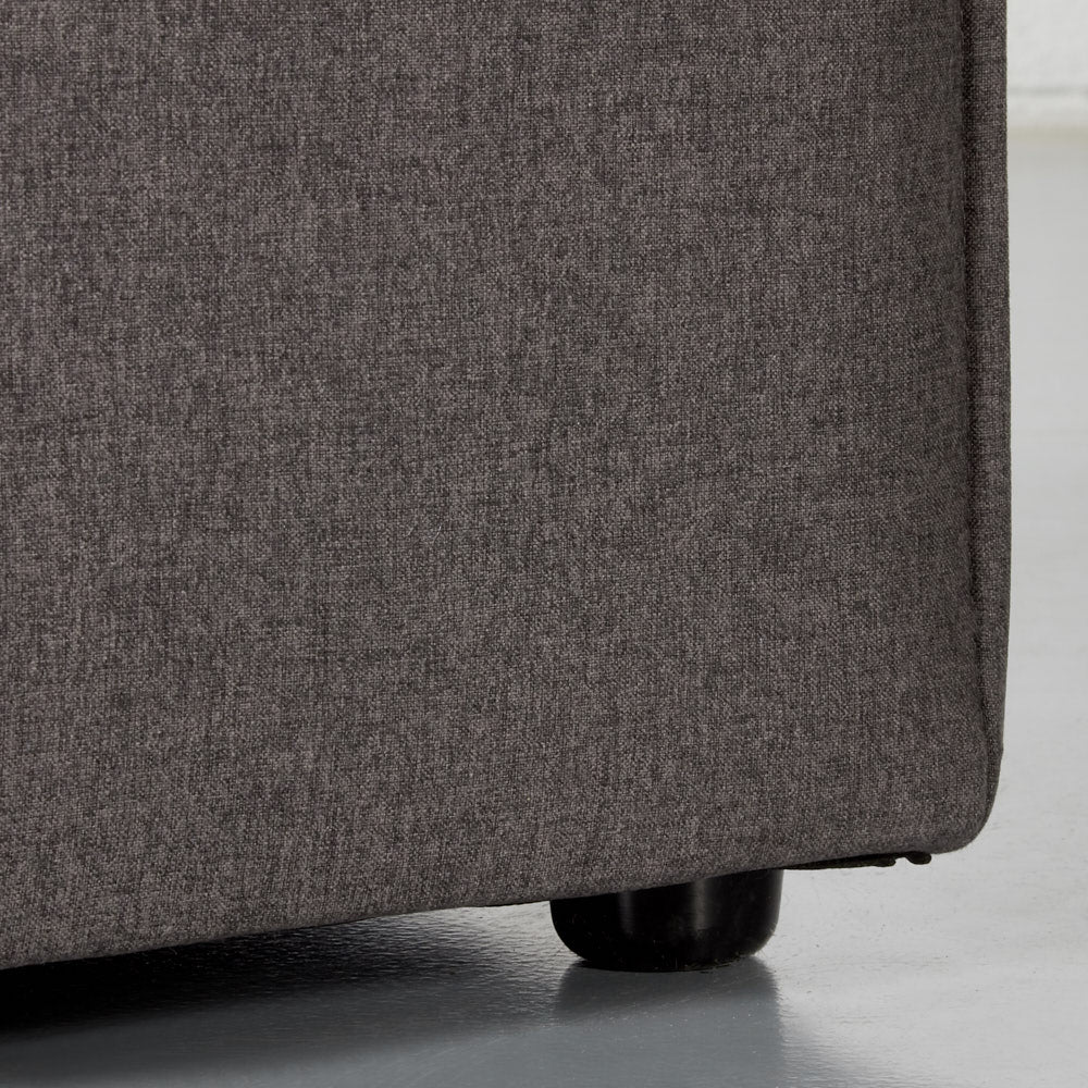 MASON - Dark Grey Fabric Ottoman (99cm) - FINAL SALE