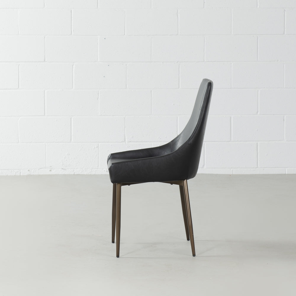 PAISLEY - Black Leather Dining Chair