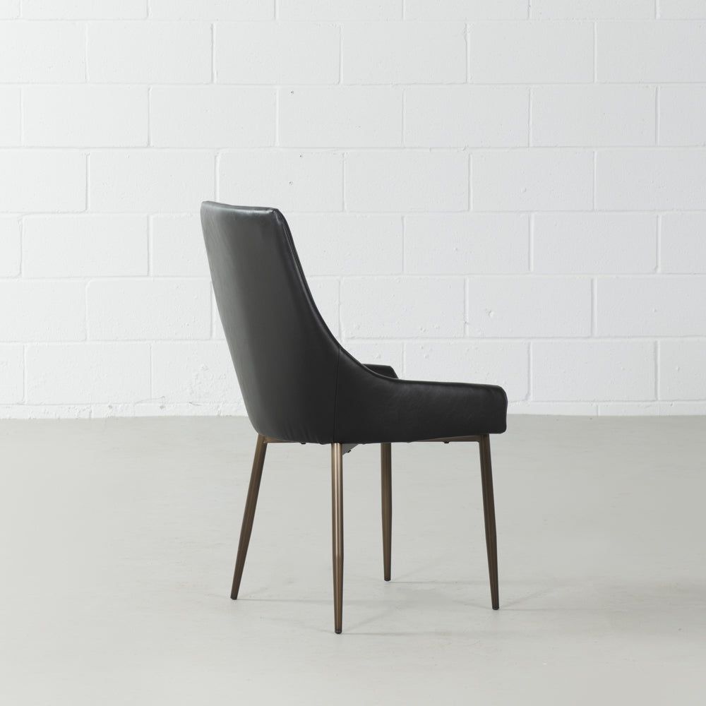 PAISLEY - Black Leather Dining Chair