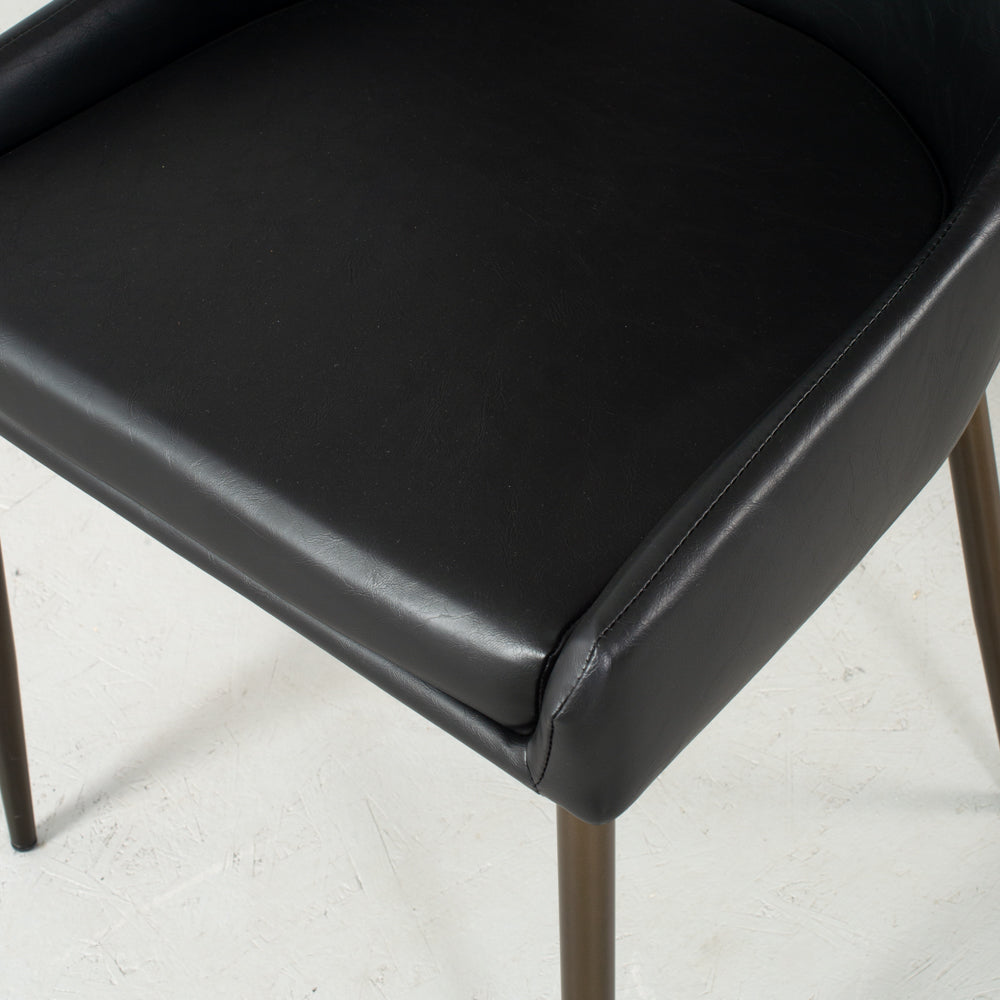 PAISLEY - Black Leather Dining Chair