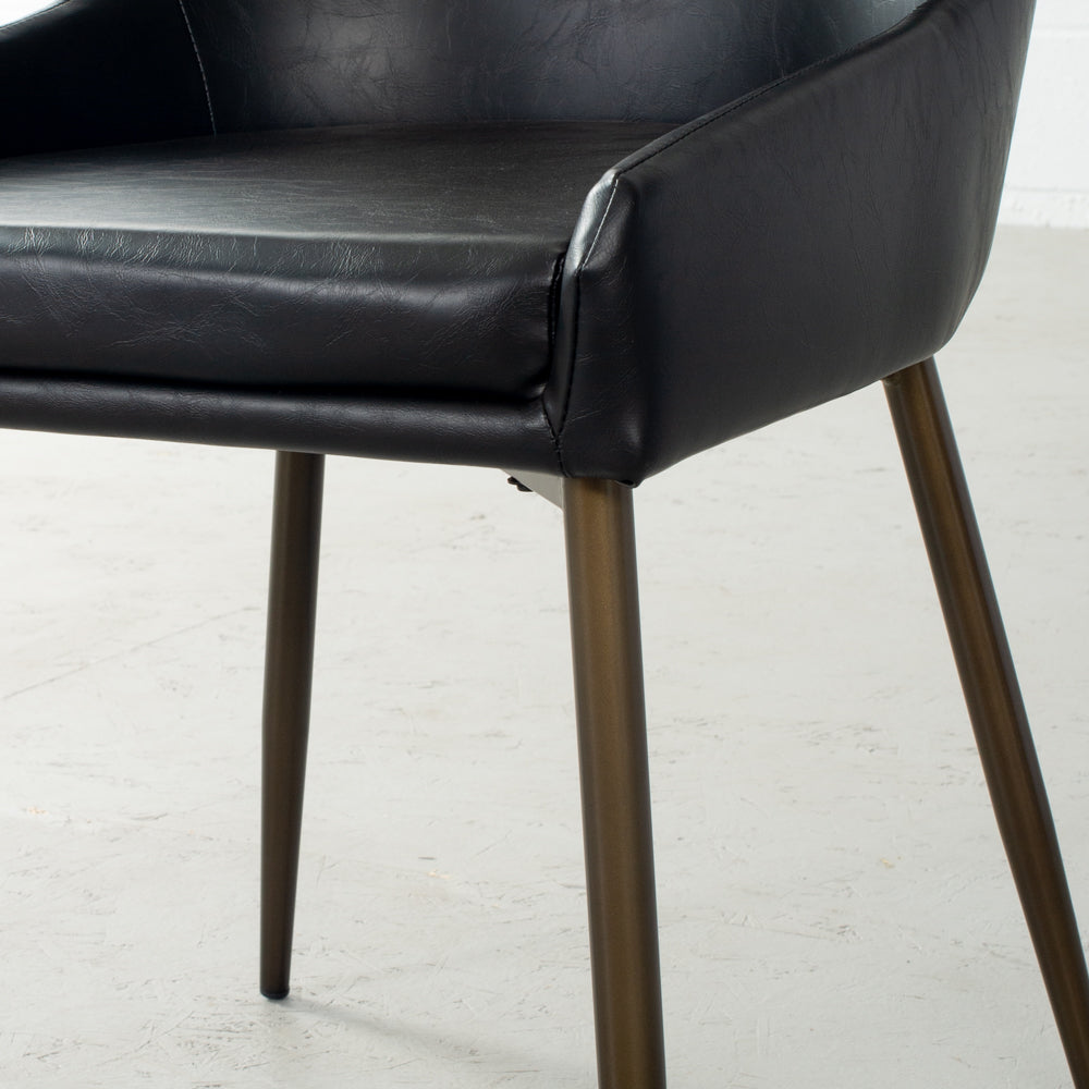 PAISLEY - Black Leather Dining Chair