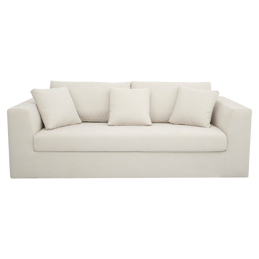 CAMERON - Cream Fabric Sofabed with Memory Foam Mattress