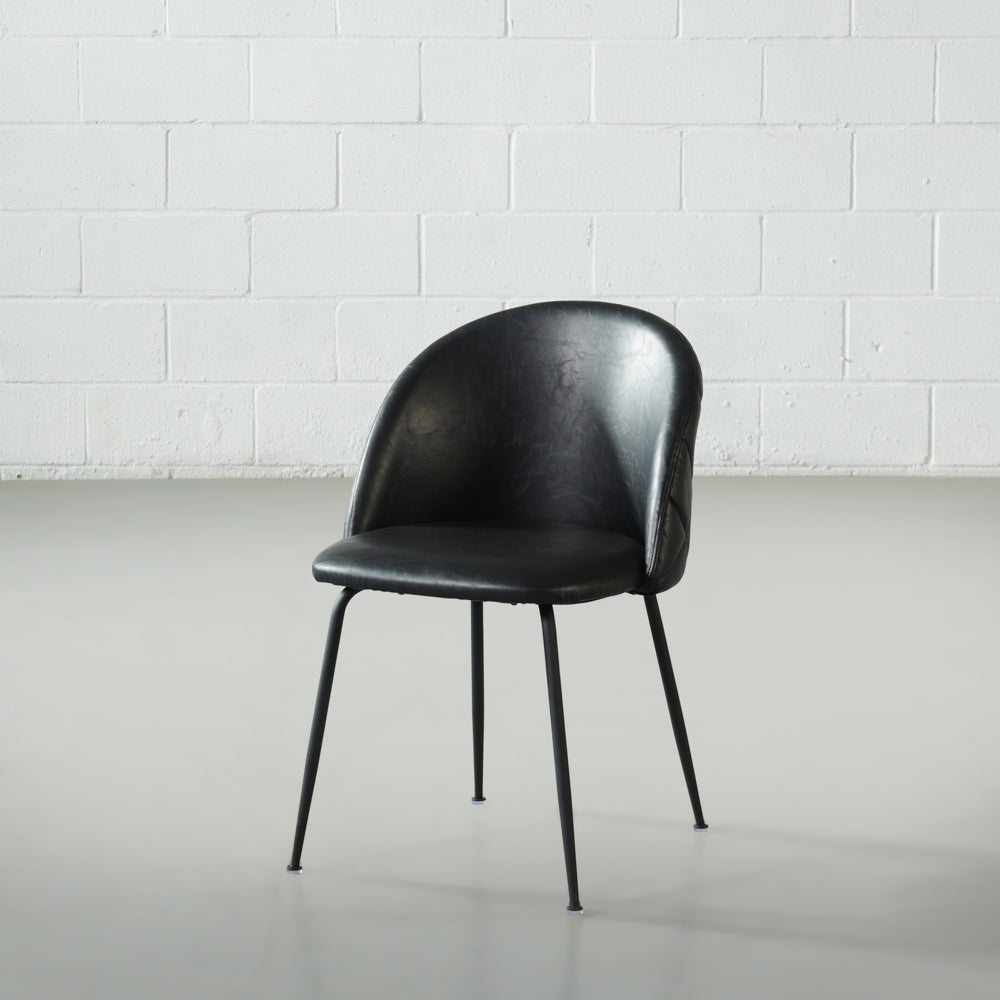 BRANSON - Black Vegan Leather Dining Chair