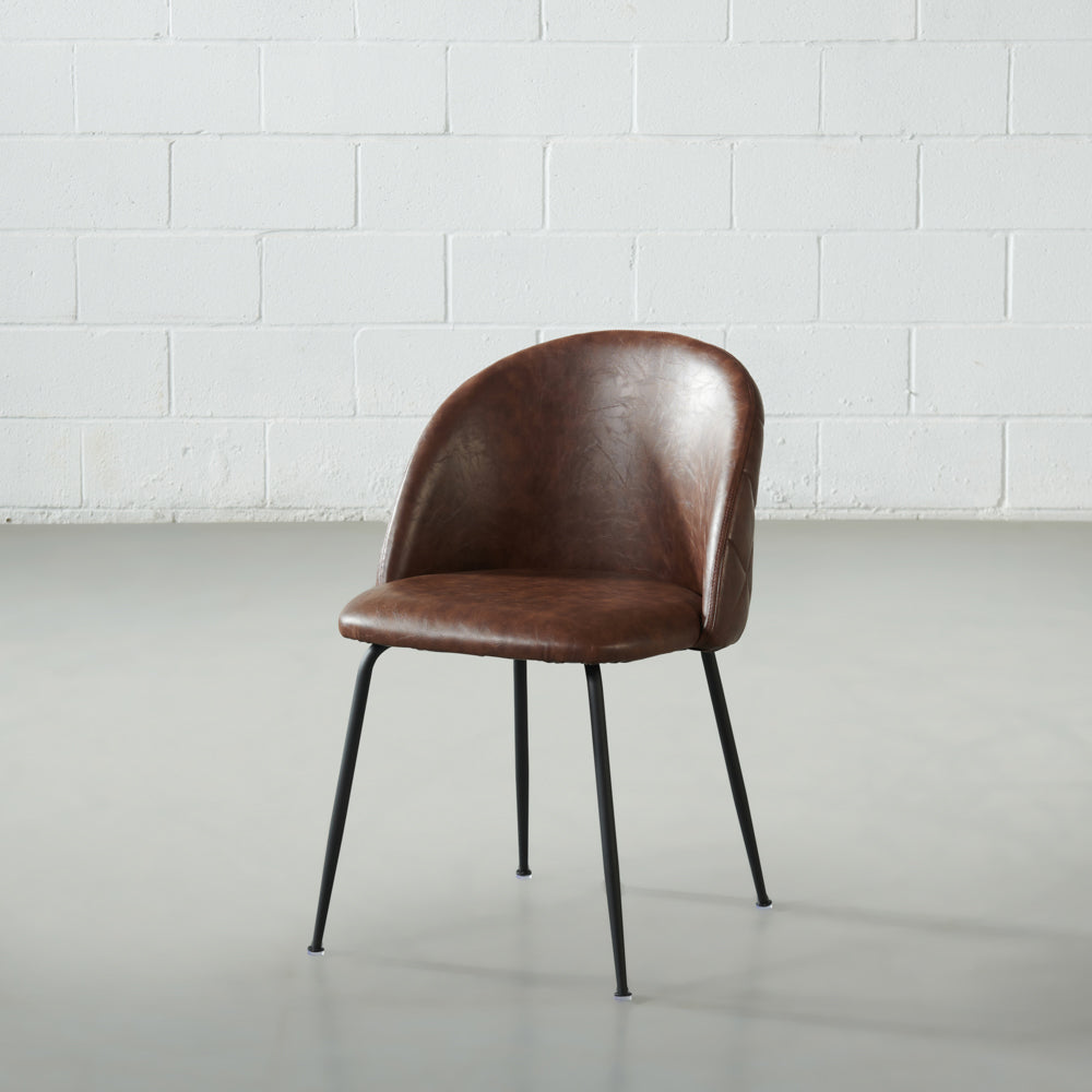 BRANSON - Brown Vegan Leather Dining Chair