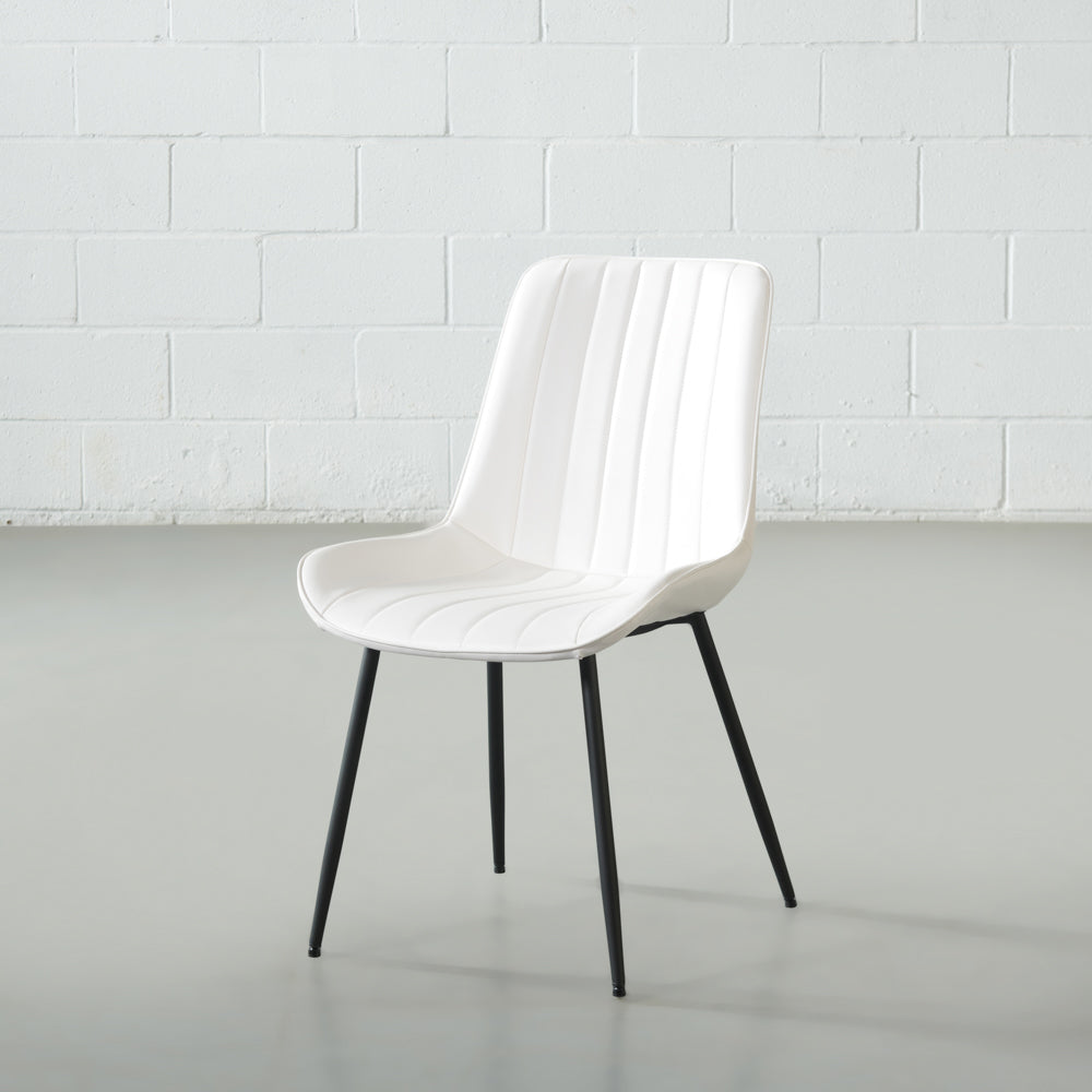 GLORIA - White Leather Dining Chair