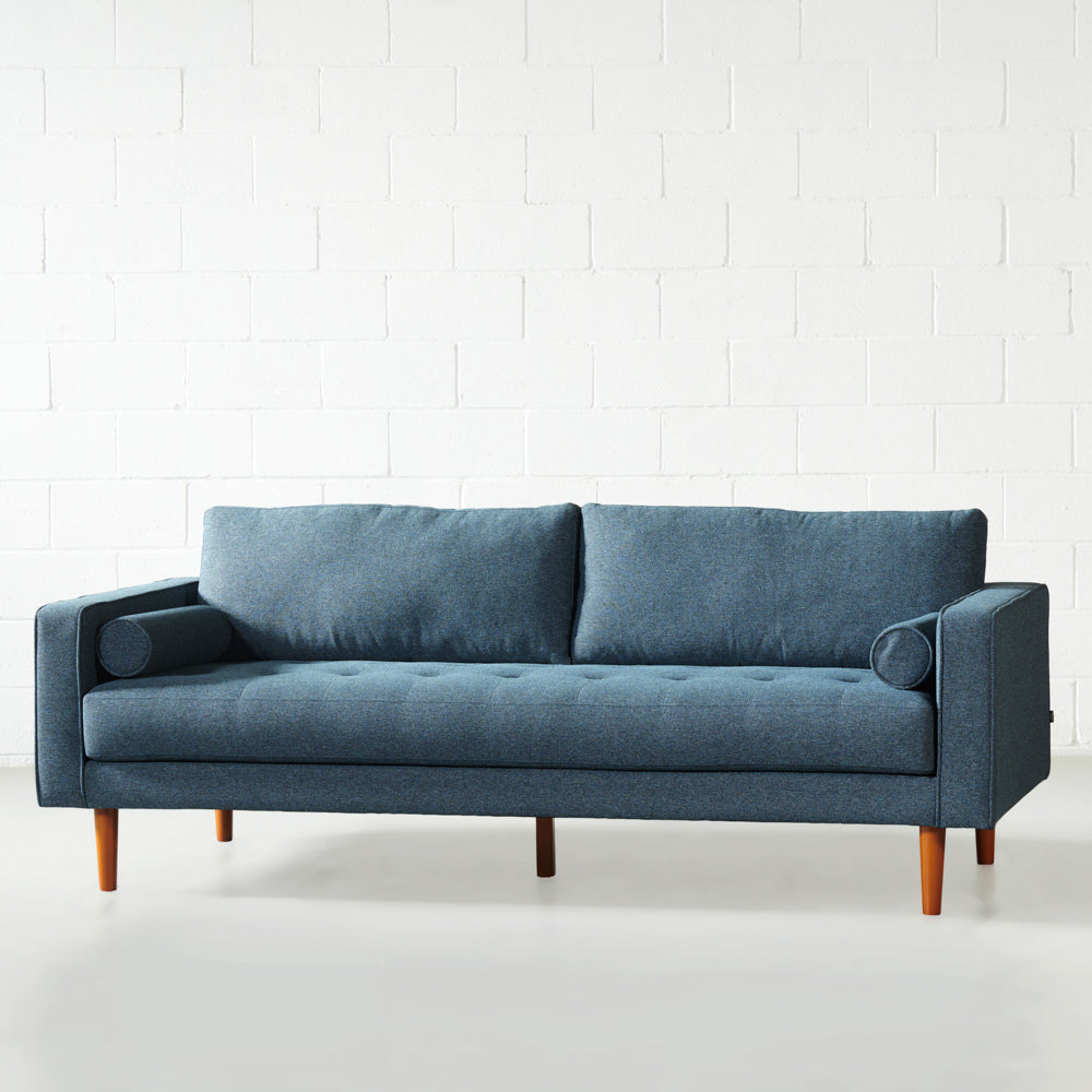 FONDA - Blue Fabric 3-Seater Sofa