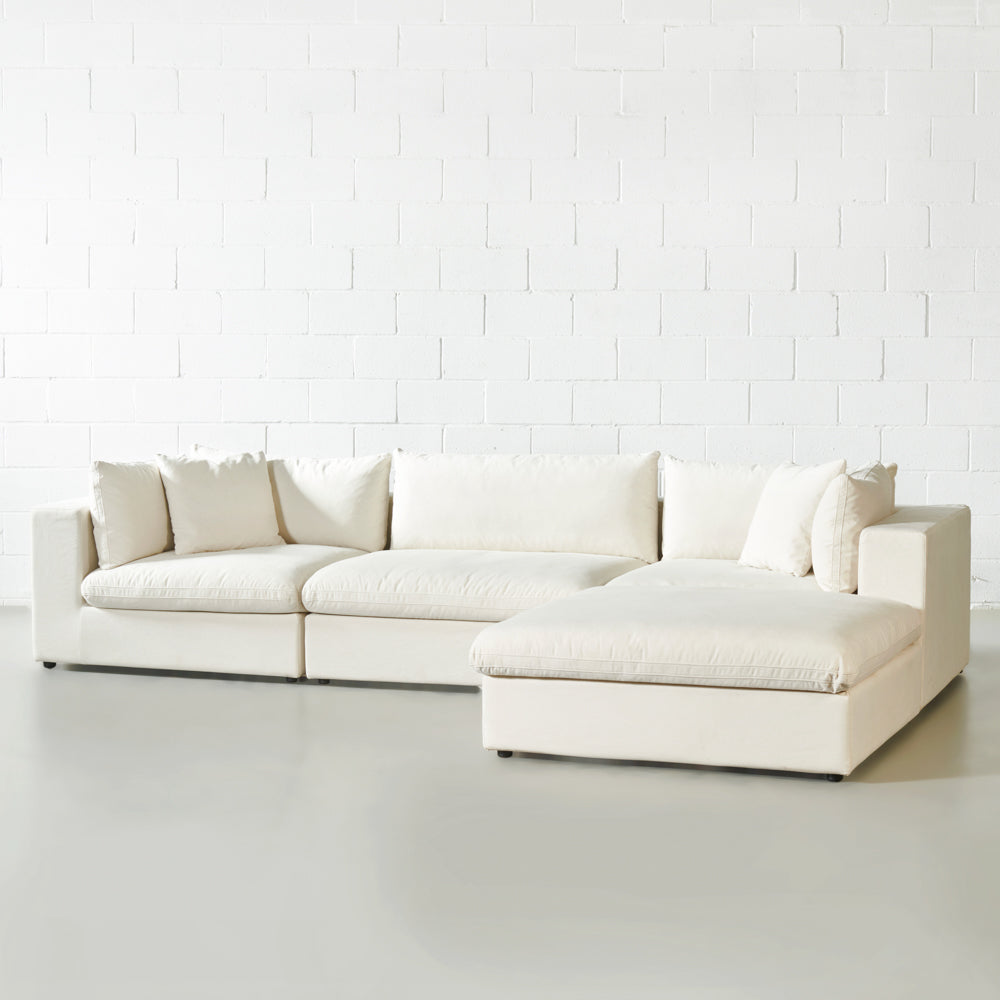 COSMIC - Cream Fabric Modular Sectional (4 piece)