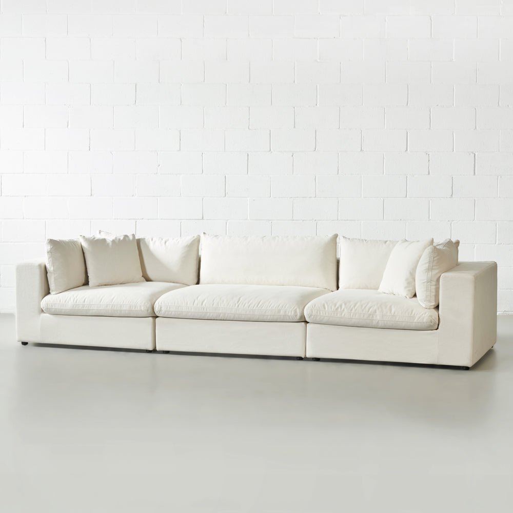 COSMIC - Cream Fabric Modular Sofa (3 piece)