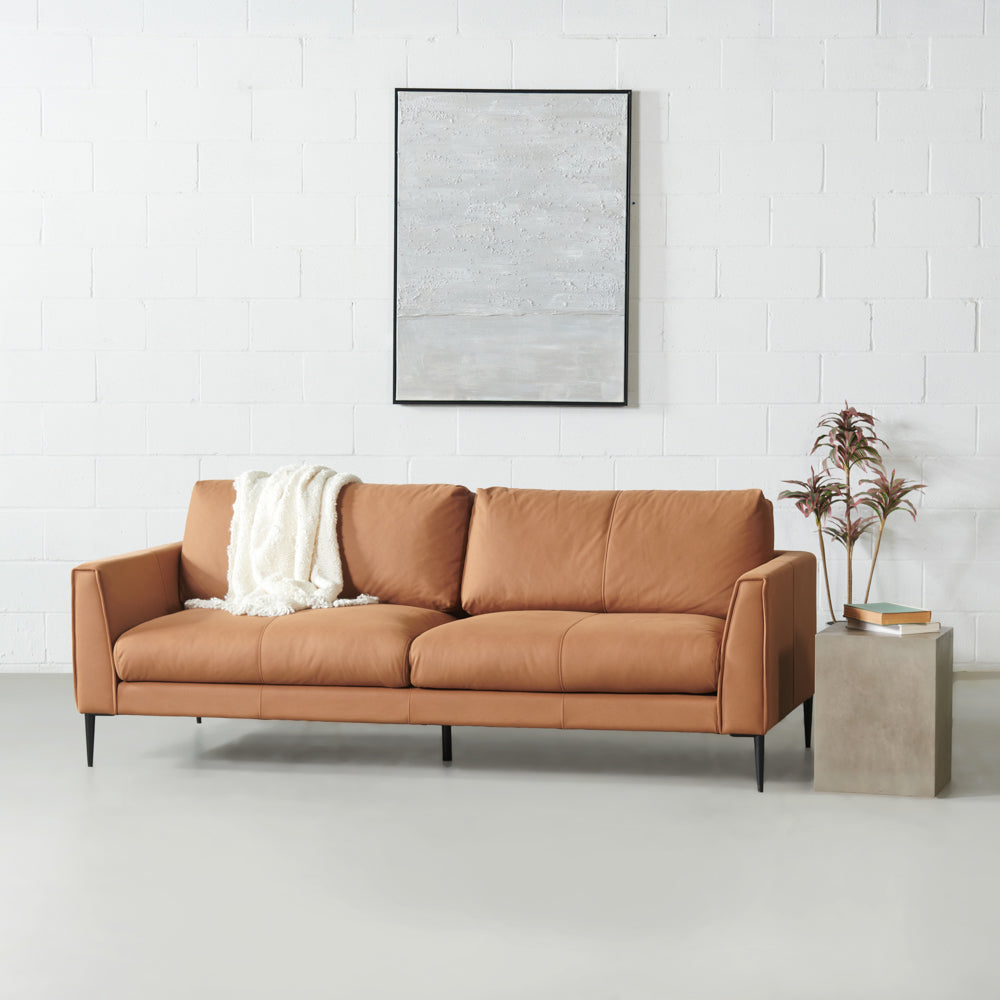 GIORGIO - Brown Fabric 3-Seater Sofa - FINAL SALE