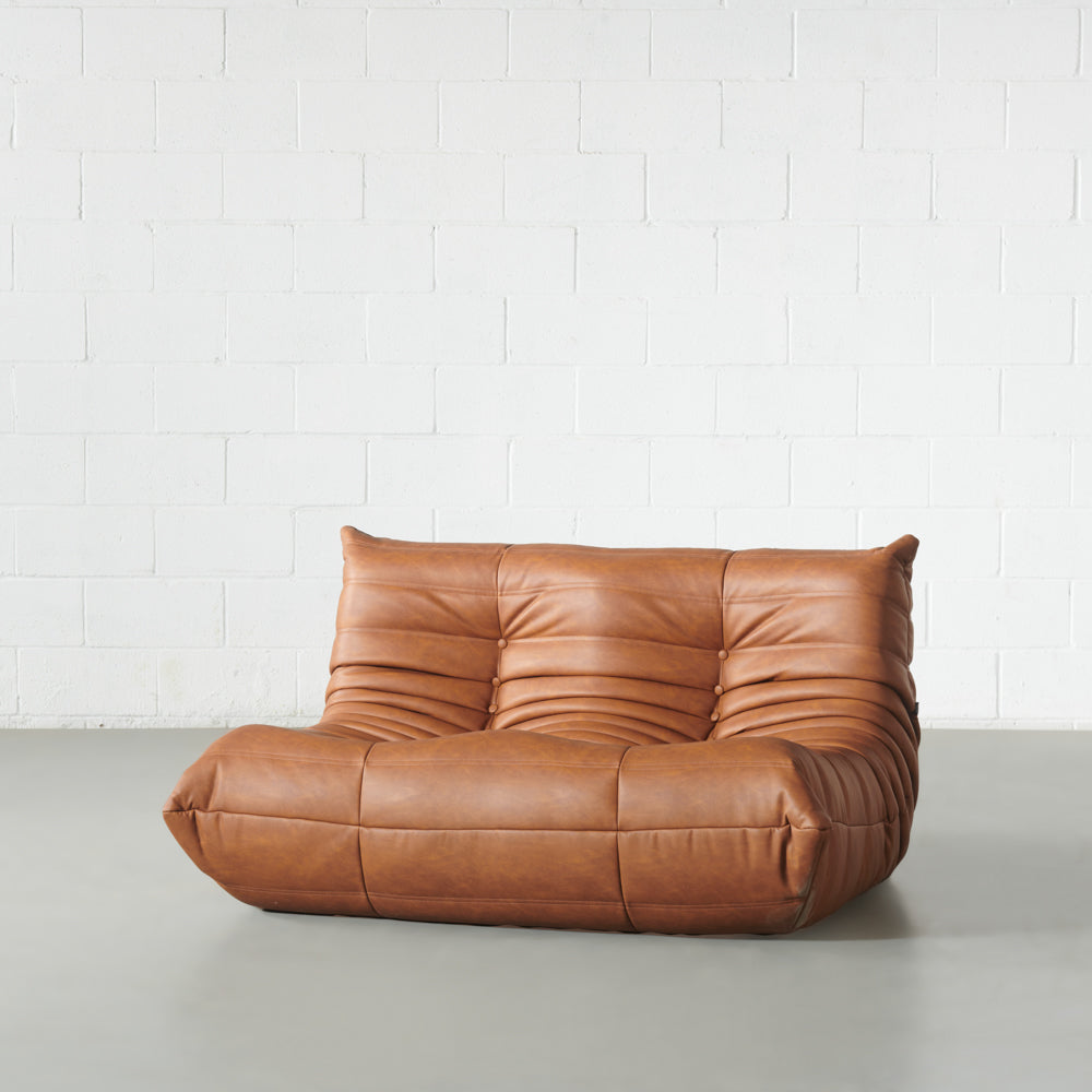 KABINE - Brown Vegan Leather Two Seater Module