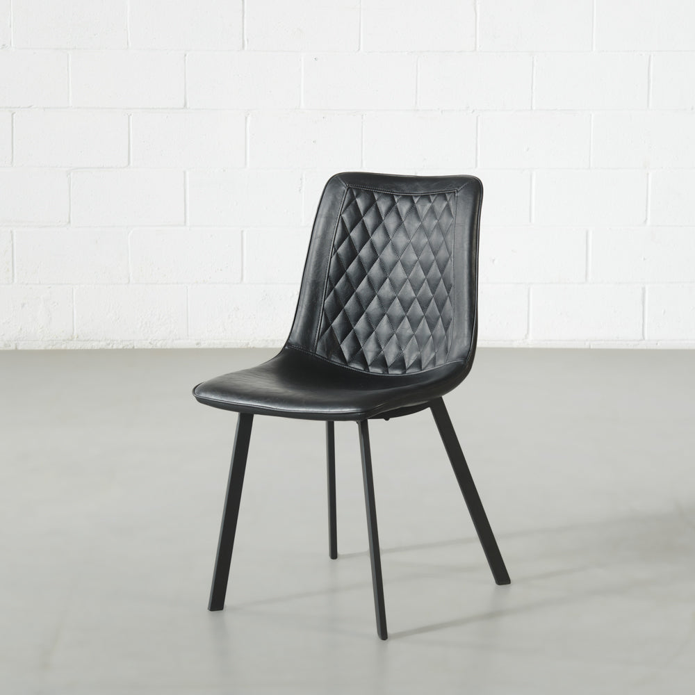 BERLIN - Black Leather Dining Chair