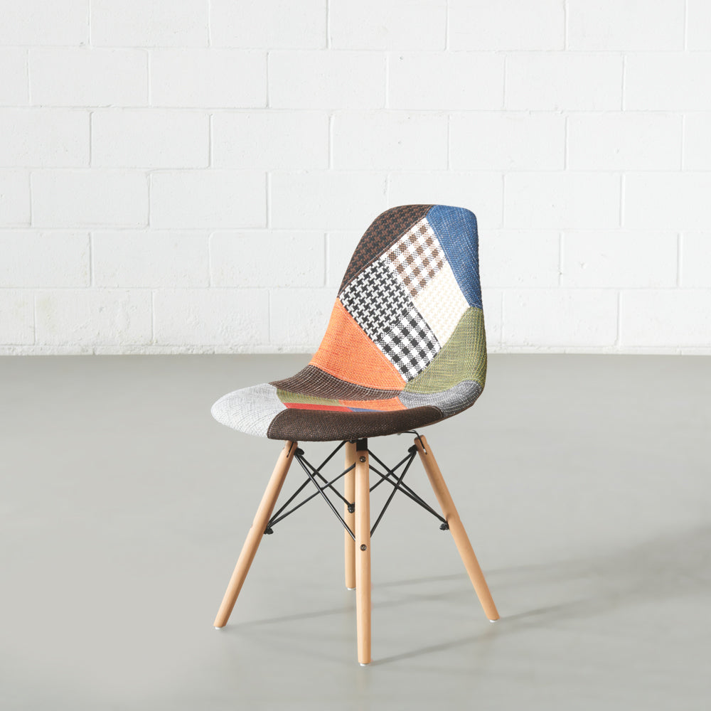 ESSEN - Multicolour Fabric Patchwork Side Chair