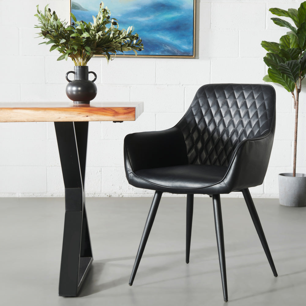 HARLEM - Black Vegan Leather Armchair