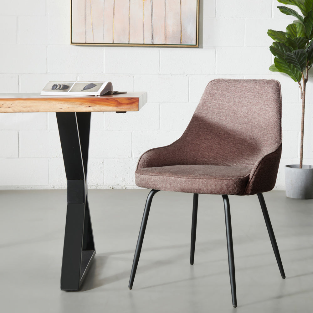 JOLIE - Brown Fabric Dining Chair - FINAL SALE