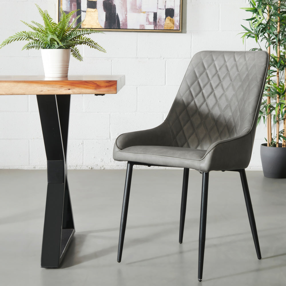 SOHO - Grey Vegan Leather Dining Chair