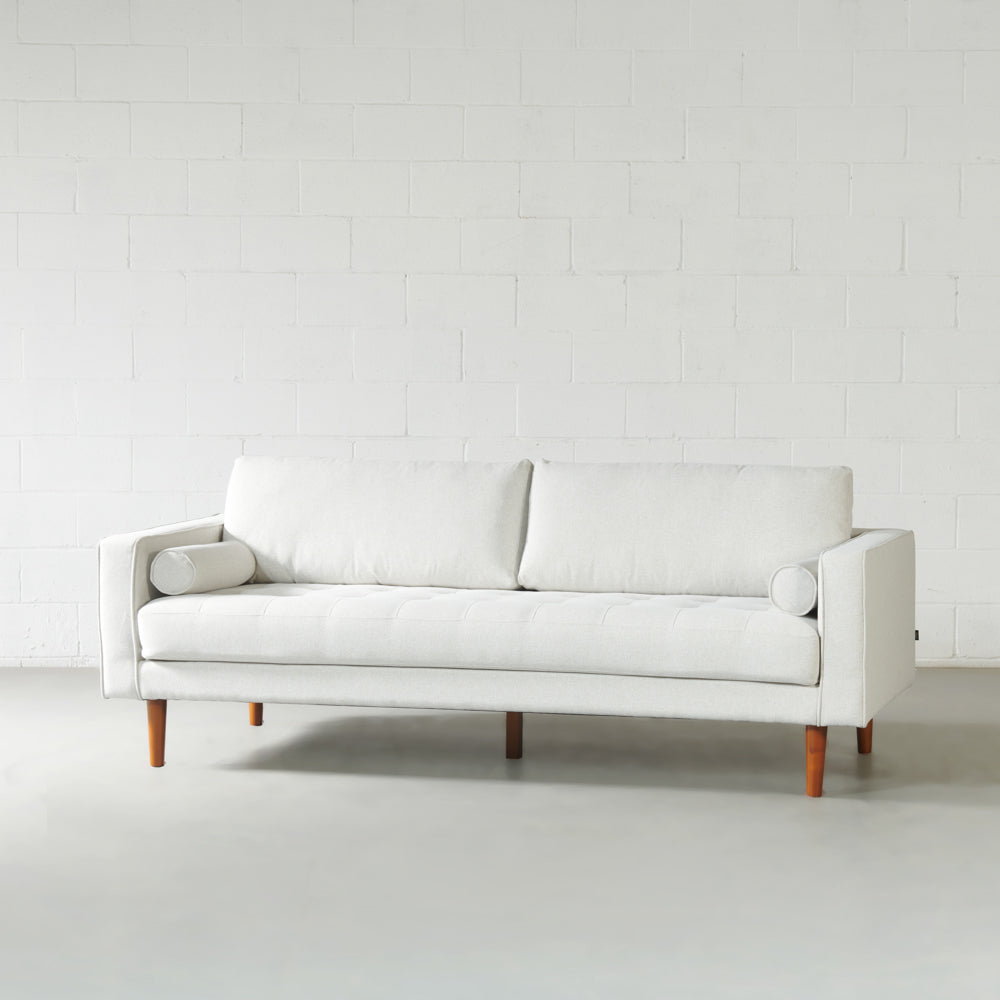 FONDA - Cream Fabric 3-Seater Sofa