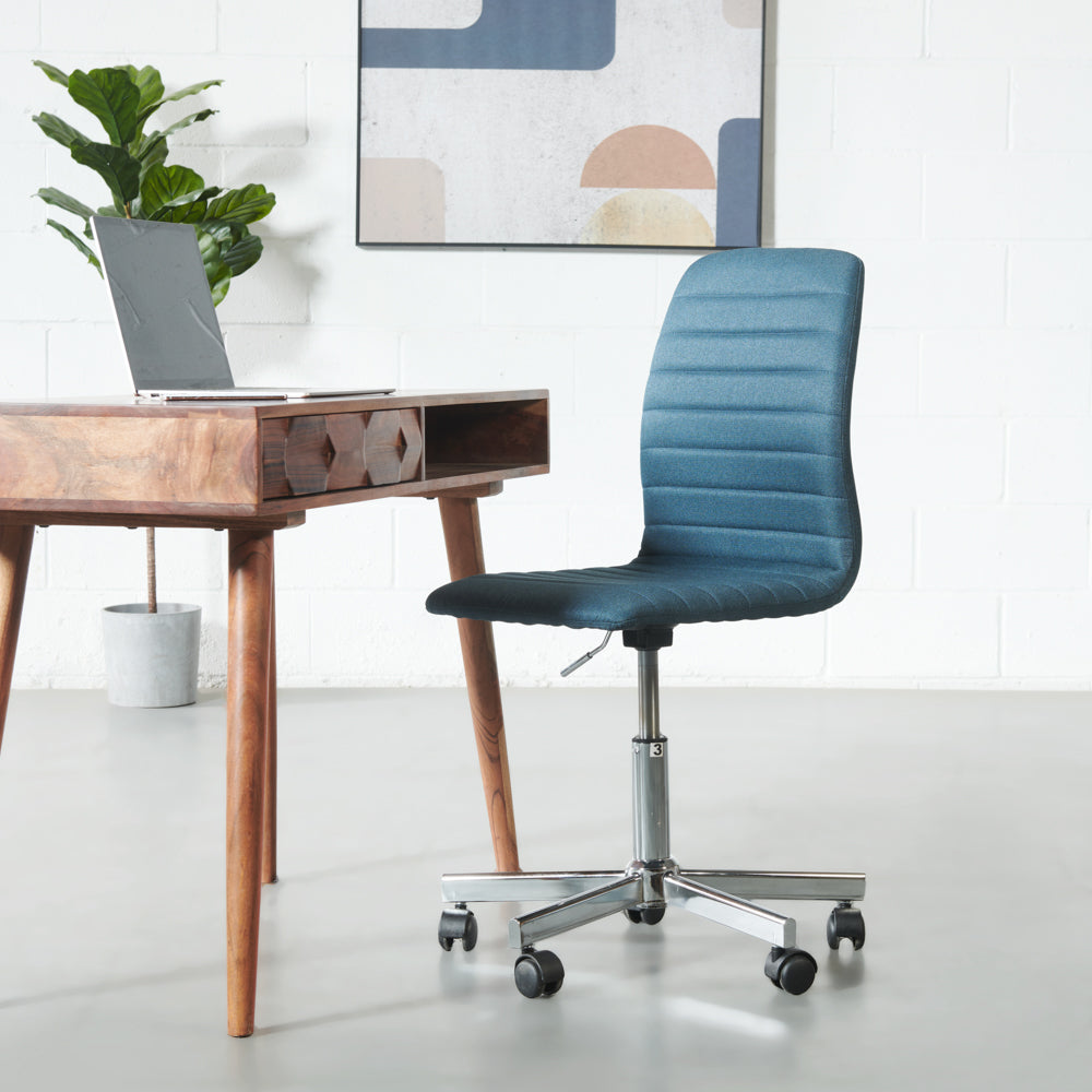 AMANDA - Blue Fabric Desk Chair - FINAL SALE