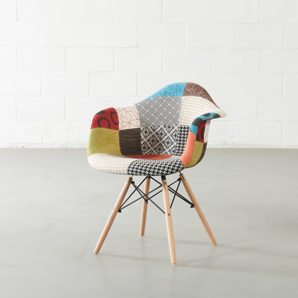 ESSEN - Multicolour Fabric Patchwork Armchair