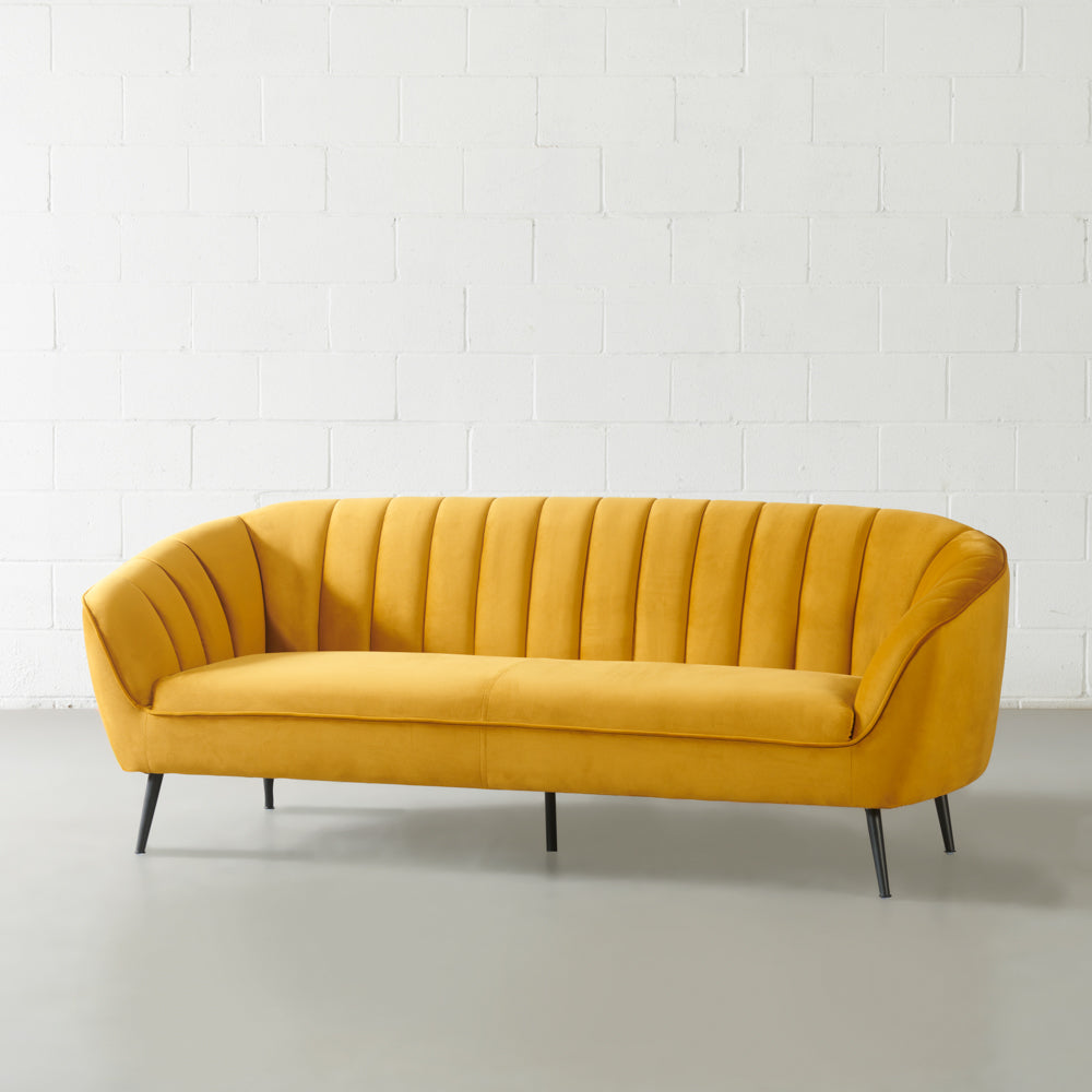 AUDREY - Mustard Velvet Sofa