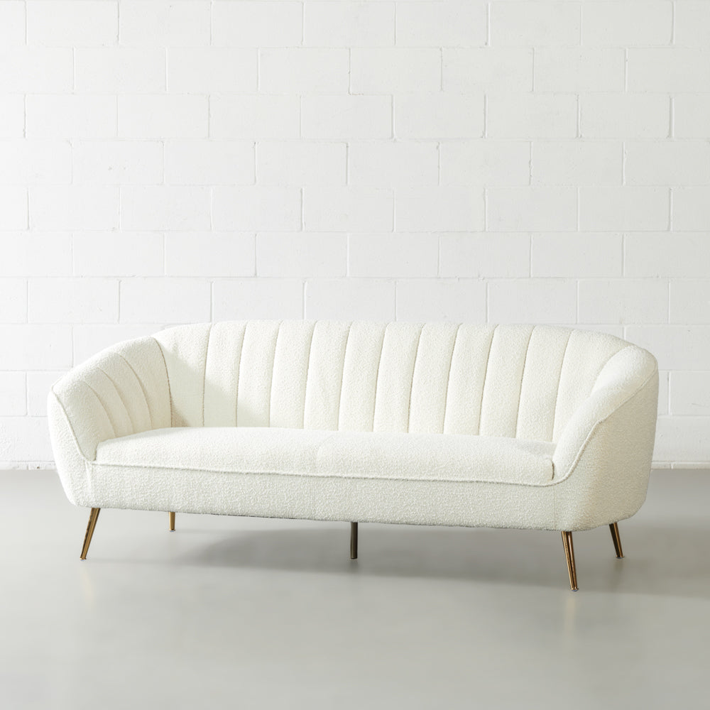 AUDREY - Cream Boucle Fabric Sofa