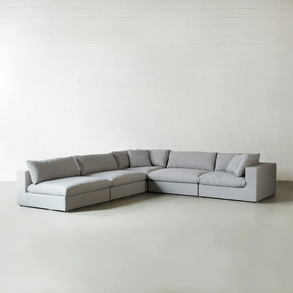 COSMIC - Grey Fabric Modular Sectional (5 piece)