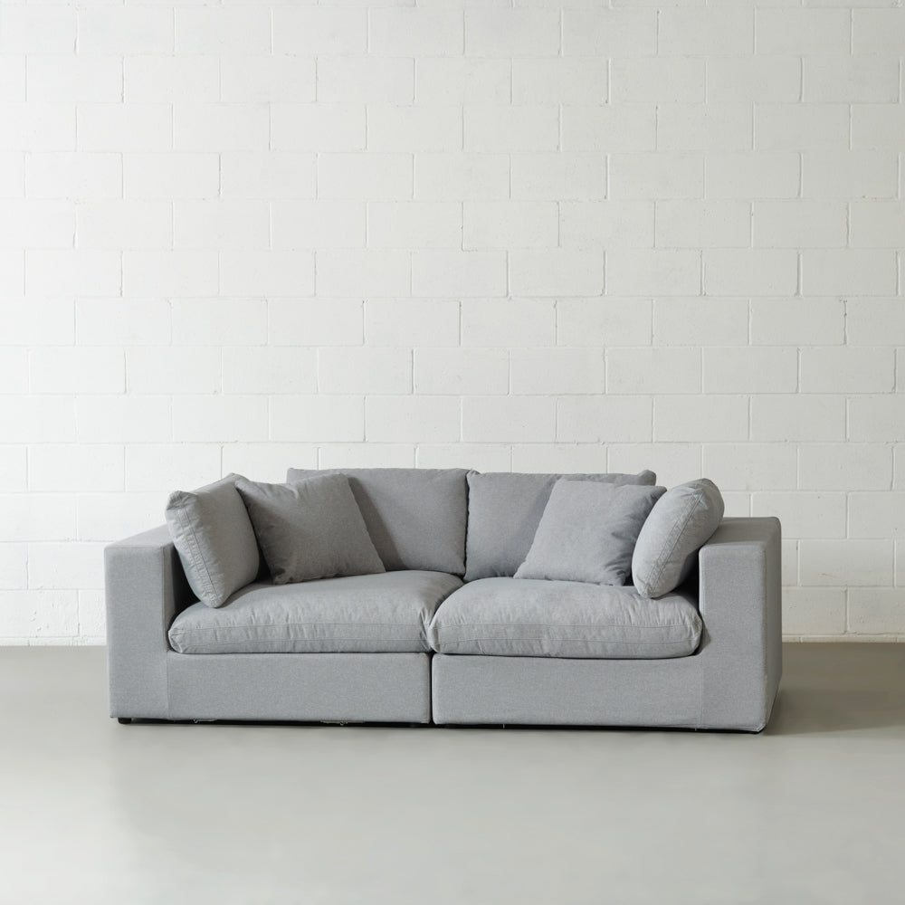 COSMIC - Grey Modular Loveseat (2 piece)