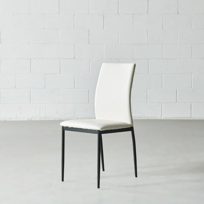 DEMINA - White Vegan Leather Dining Chair