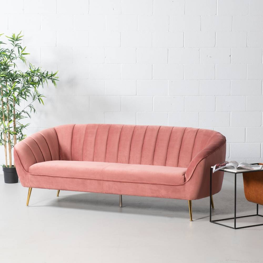 AUDREY - Pink Velvet Sofa