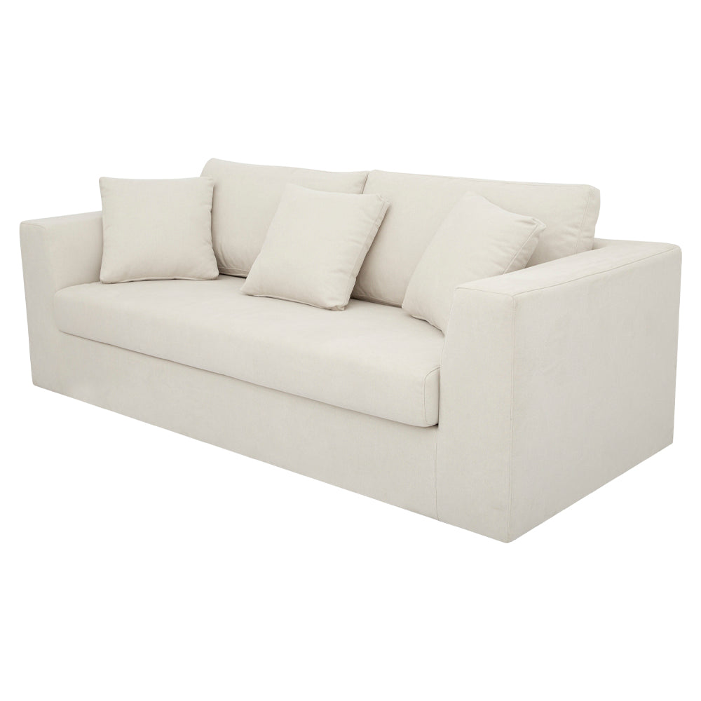 CAMERON - Cream Fabric Sofabed with Memory Foam Mattress