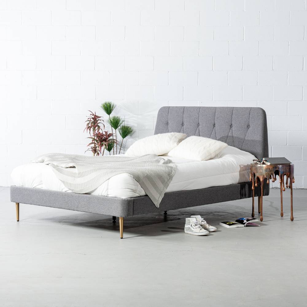 CLARA - Dark Grey Fabric Bed - FINAL SALE