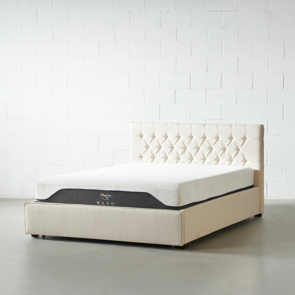 AMARA - Beige Fabric Bed