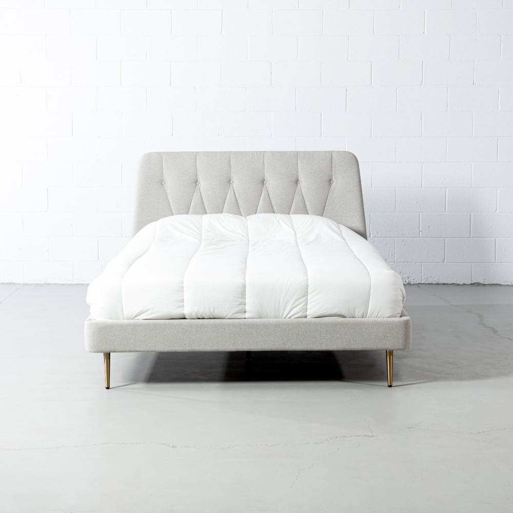 CLARA - Light Grey Fabric Bed