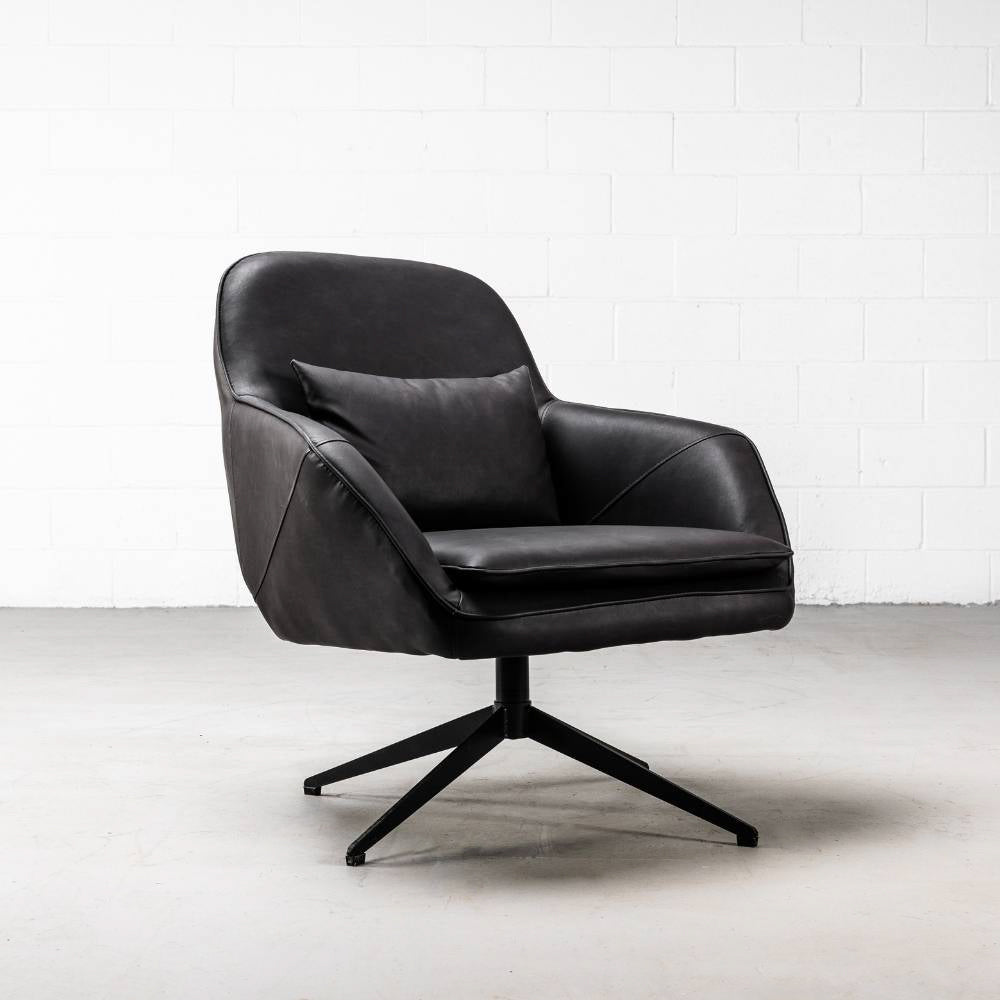 DIOR - Black Leather Lounge Chair