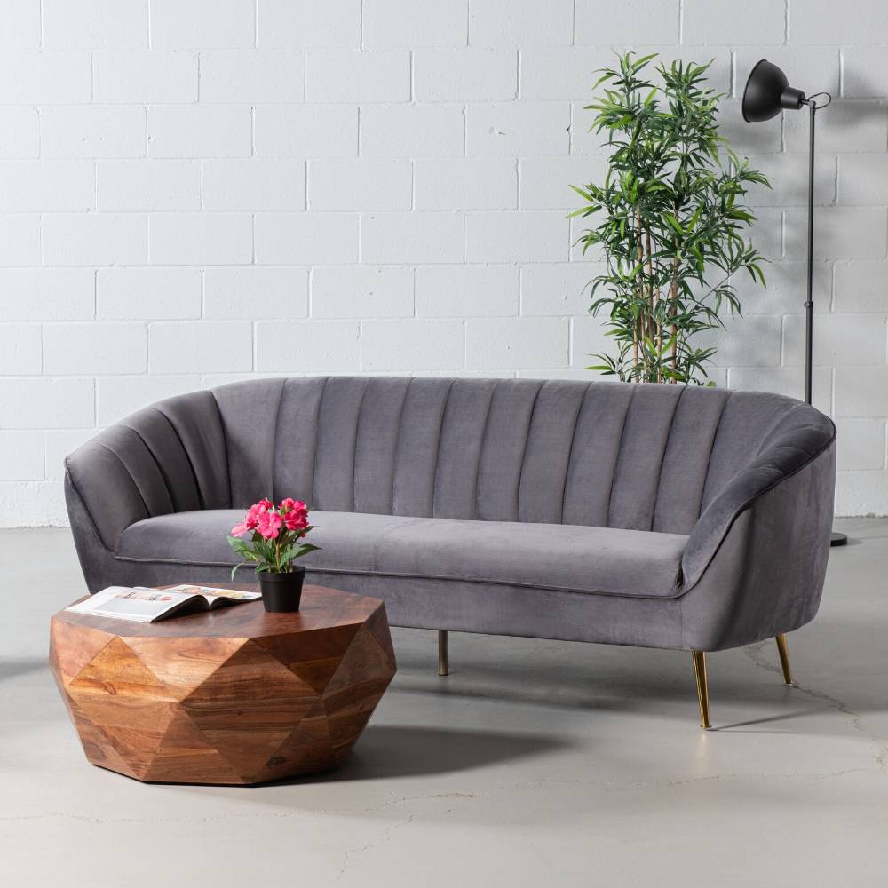 AUDREY - Grey Fabric Sofa