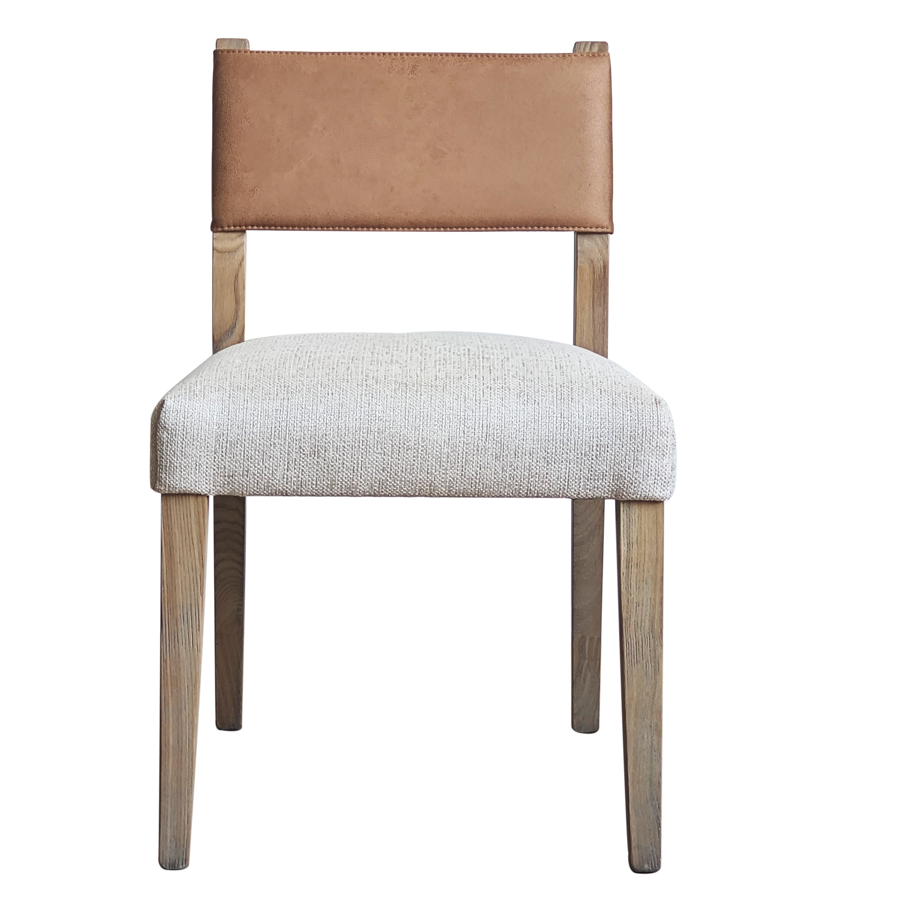 FERRA - Brown Woven Leather Dining Chair