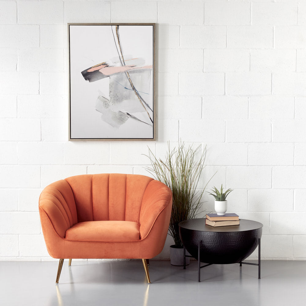 AUDREY - Burnt Orange Velvet Chair