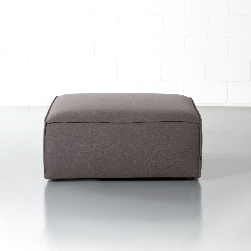 MASON - Dark Grey Fabric Ottoman (99cm) - FINAL SALE