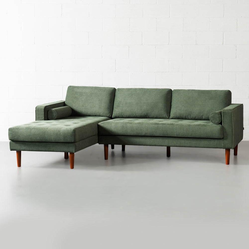 FONDA - Green Fabric Sectional Sofa - Right