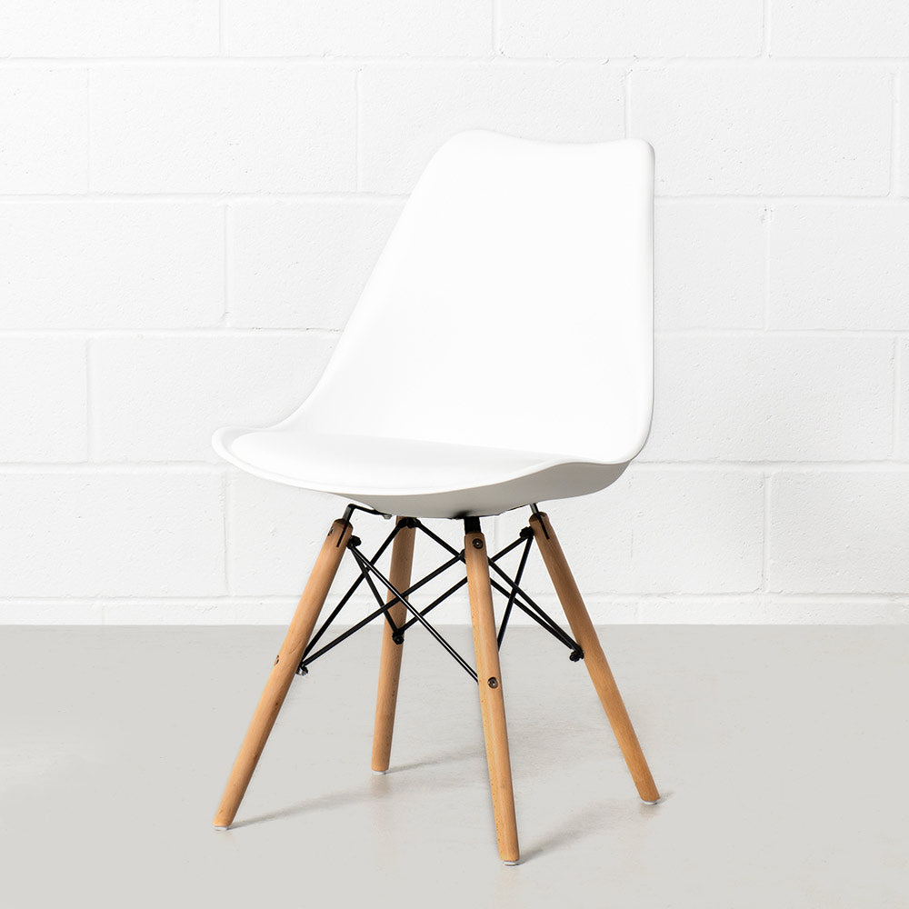 EIFFEL - White Leather Padded Side Chair