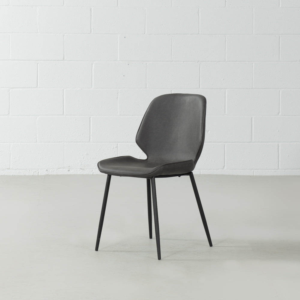 MONROE - Grey Leather Dining Chair