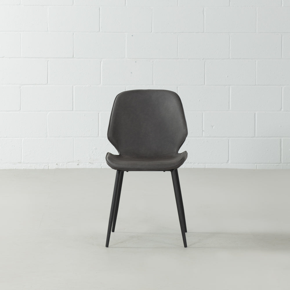 MONROE - Grey Leather Dining Chair