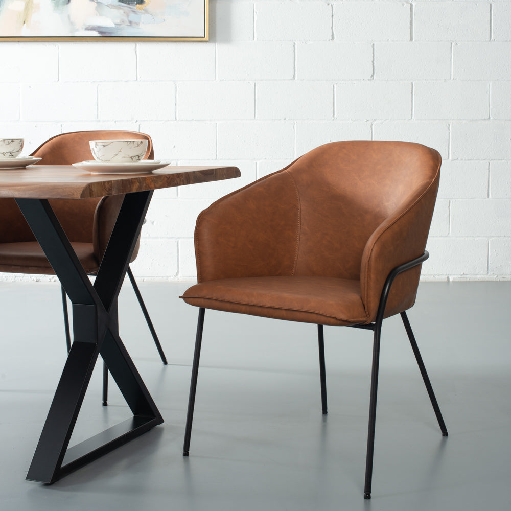 GRACE - Brown Leather Chair