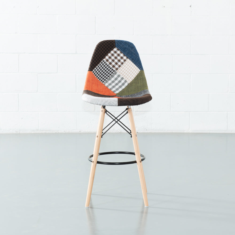 ESSEN - Multicolour Fabric Patchwork Stool