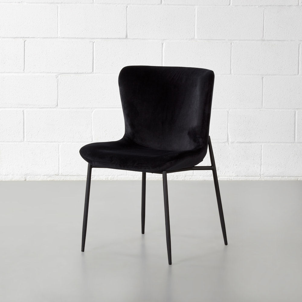 AVA - Black Velvet Dining Chair