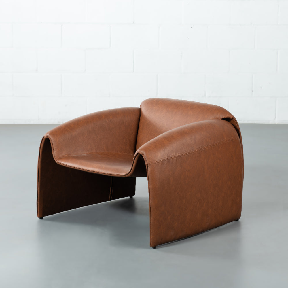 CHELSEA - Brown Leather Lounge Chair