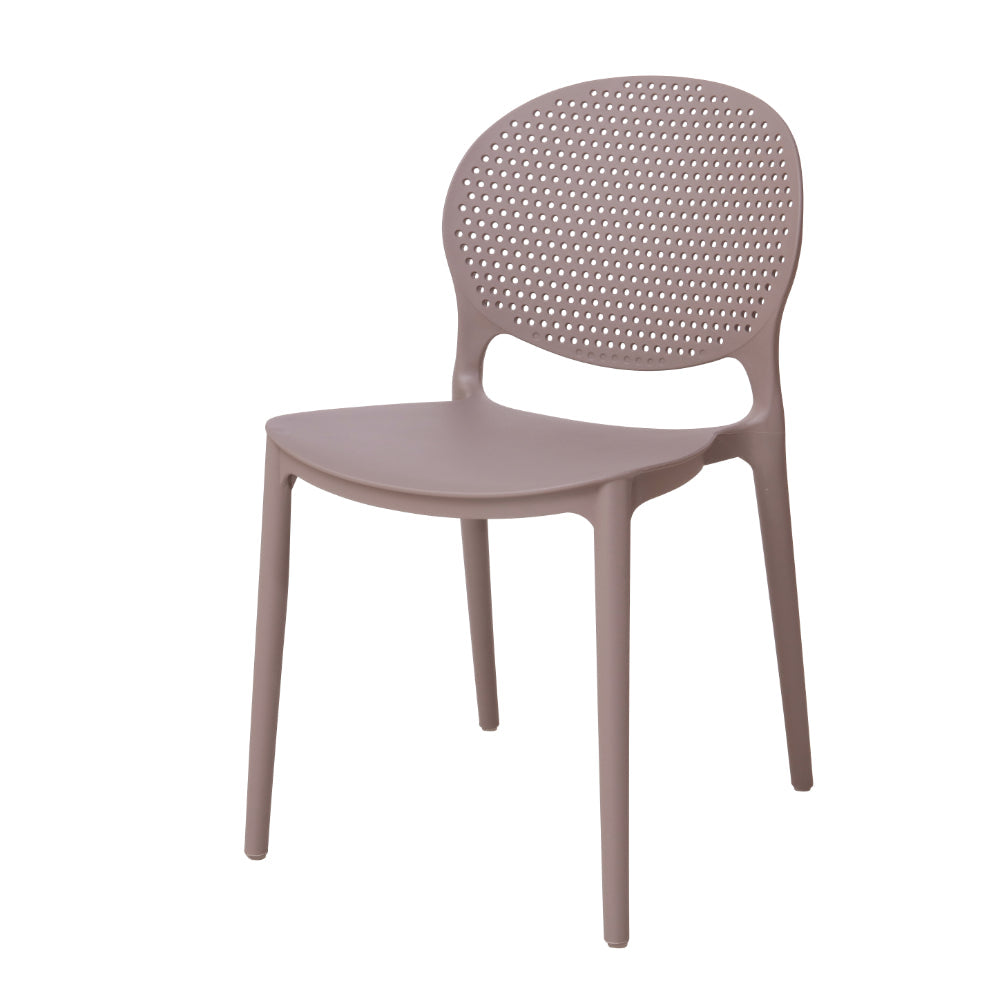 POLKA - Brown UV Resistant Plastic Dining Chair